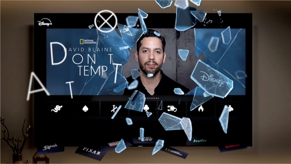 David Blaine: Do Not Attempt key art bursting through a shattered screen