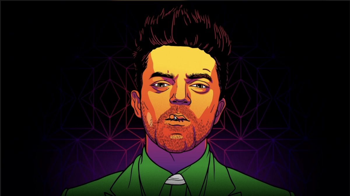 Illustrated portrait of Jesse Custer from Preacher
